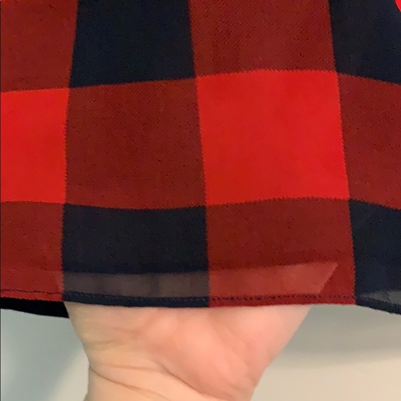 J.Crew navy & red buffalo check sequin top - Picture 3 of 4